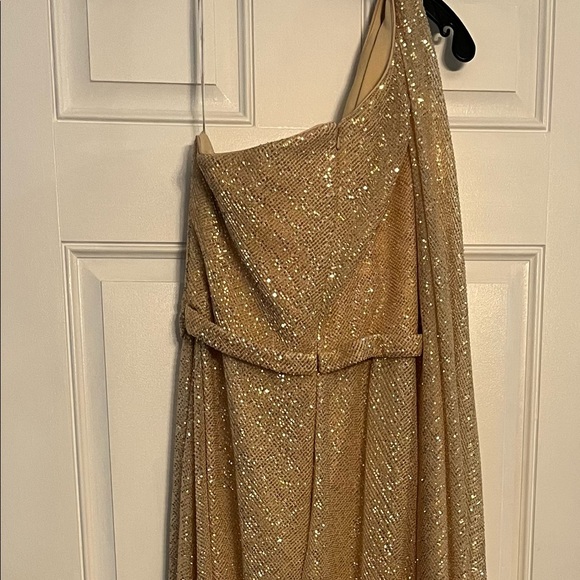 Ellie Wilde for Mon Cherie, Light Gold Shimmering Gown, Size 12.  Prom, Bridal. - Picture 4 of 8